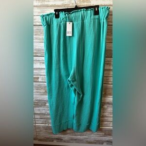 KUT from the Kloth Turquoise Wide-Leg Pull-On Pants